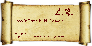 Lovászik Milemon névjegykártya